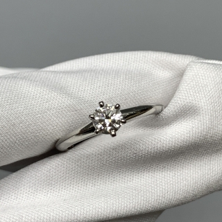TIFFANY FINE JEWELRY RING SOLITAIRE PT950 DIA 1P 0.36CT 4.0G