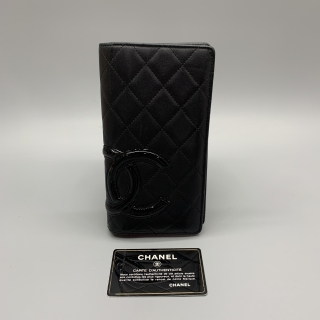 CHANEL SLG CAMBON LONG WALLET W/CARD NO.13