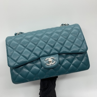 CHANEL BAG CLASSIC FLAP CAVIAR SKIN W FLAP JUMBO 30CM SHW NO.26 W/CARD