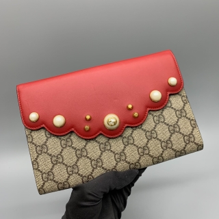 GUCCI SLG GG CLUTCH PEONY PEARL 431476