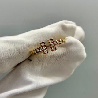 TIFFANY FINE JEWELRY RING YG750 T WIRE 2.47G DIAMOND