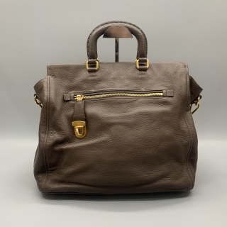 PRADA BAG LEATHER BN1939 2WAY BROWN