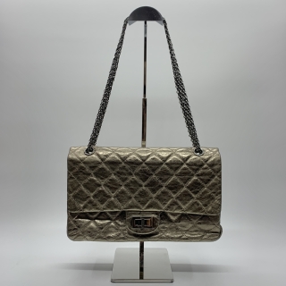 CHANEL BAG 2.55 CALFSKIN W FLAP METALLIC 30CM NO.11