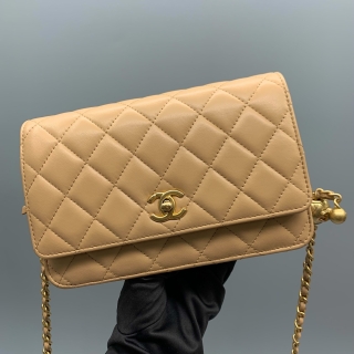 CHANEL BAG LAMBSKIN WALLET ON CHAIN GHW MICROCHIP