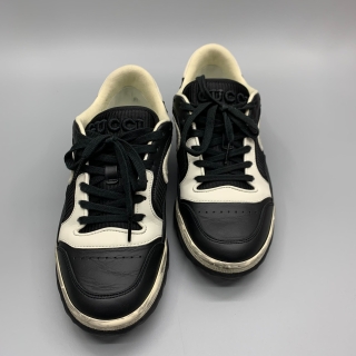 GUCCI SHOES SNEAKERS 756815 MAC 80 LEATHER GG SNEAKERS #37.5