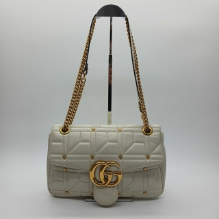 GUCCI BAG GG CHAIN SHOULDER 443496 WHITE