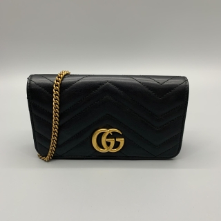 GUCCI BAG MARMONT MINI CHAIN SHOULDER BLACK GHW 488426