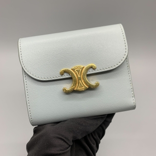 CELINE SLG WALLET TRIFOLD COMPACT BLUE