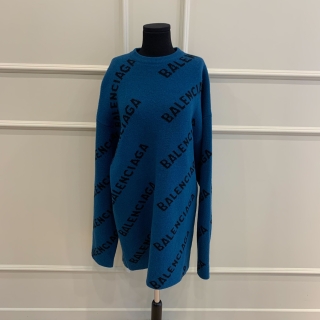 BALENCIAGA CLOTHES SWEATER KNIT  LONG BLUE 657400