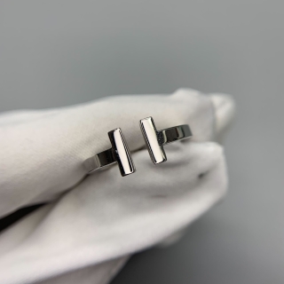 TIFFANY FINE JEWELRY RING AU750 T SQUARE RING FULL SET 6.4G