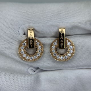 BVLGARI FINE JEWELRY EARRINGS PAVÉ DIAMOND AU750 / 5.27G