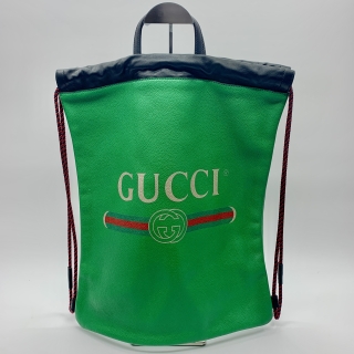 GUCCI BAG LEATHER 494053 2WAY DRAWSTRING BACKPACK TOTE