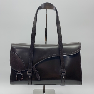 DIOR BAG LEATHER SHOULDER D-RING FLAP TOTE