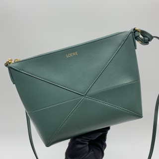 LOEWE BAG PUZZLE FOLD POUCH SHOULDER GREEN
