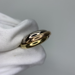 CARTIER FINE JEWELRY RING TRINITY 750 5.09G WAK846 W/CERT RESIZING #52