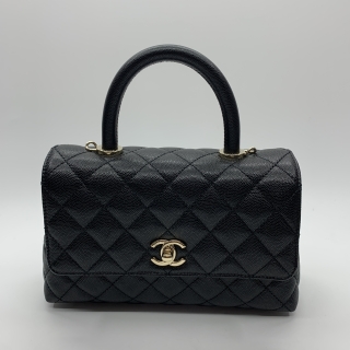 CHANEL BAG CAVIAR SKIN COCO HANDLE RFID 23CM