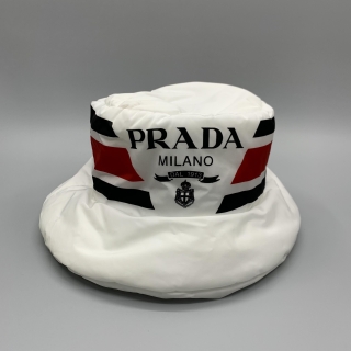 PRADA ACCESSORY NYLON PADDED HAT WHITE #M