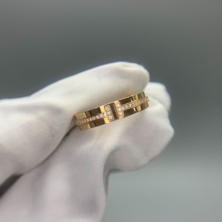 TIFFANY FINE JEWELRY RING T TWO NARROW DIAMOND AU750 5.85G #11.5