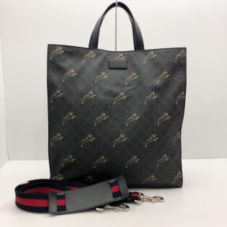 Gucci Tiger Supreme Black Tote Bag