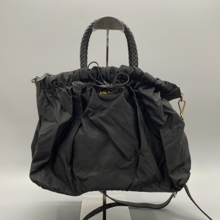 PRADA BAG NYLON 2WAY TOTE BLACK