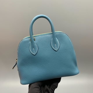 HERMES BAG BOLIDE 1923 MINI SHOULDER B STAMP BLUE