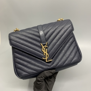 YSL BAG COLLEGE MEDIUM 2WAY CHAIN SHOULDER 428056 NAVY