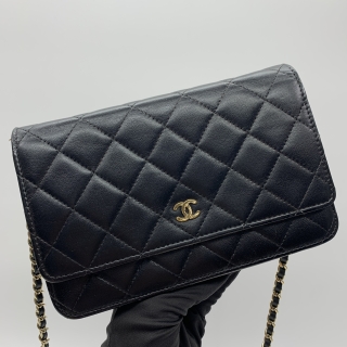 CHANEL BAG LAMBSKIN ON CHAIN GHW BLACK NO.19 RE-COLOR