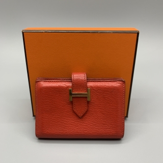 HERMES SLG BEARN CARD CASE RED X STAMP