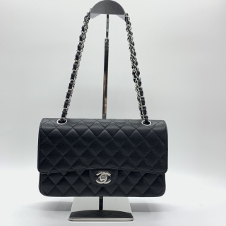 CHANEL BAG CLASSIC FLAP CAVIAR SKIN WFLAP MEDIUM 25CM SHW MICROCHIP A01112