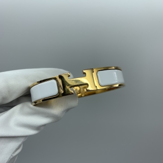 HERMES FASHION JEWELRY BRACELET CLICK CLACK　WHITE 6P1107