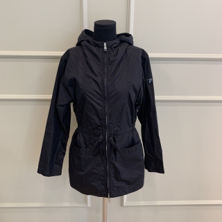 PRADA CLOTHES JACKET NYLON BLACK SIZE 44