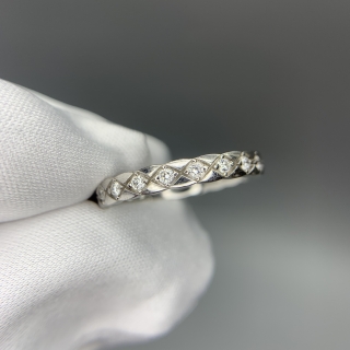 CHANEL FASHION JEWELRY RING COCO CRUSH DIA SIZE 60 WG750 / 3.95G