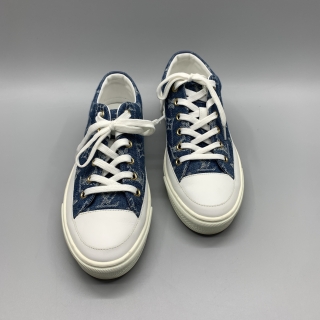 LOUIS VUITTON SHOES SNEAKERS DENIM SIZE 36.5