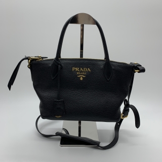 PRADA BAG LEATHER 1BA111 DAINO DOUBLE STRAP