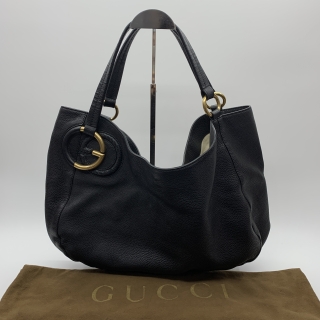 GUCCI BAG LEATHER 309531 SHOULDER BLACK