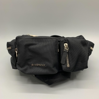 GIVENCHY BAG  BLACK NYLON BUM BAG