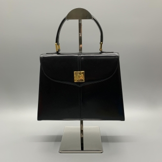 YSL BAG  BLACK LEATHER TOP HANDLE BAG