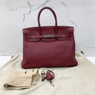 Birkin 35 in Red Togo, N Stamp