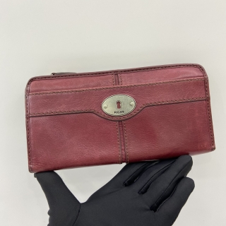 FOSSIL ROUND ZIP WALLET SLG