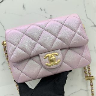 Mini Matelassé Flap Bag in Caviar Skin