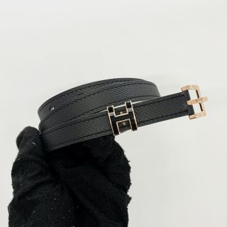 HERMES BELT POP H EPSOM BLACK/GOLD RGHW B STAMP #70CM