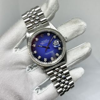 Rolex Blue Vignette Datejust Watch