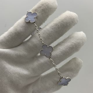 VINTAGE ALHAMBRA BRACELET, 5 MOTIFS CHALCEDONY WG