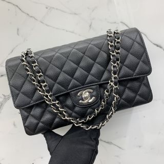 Chanel Bag Caviar Skin 25 W Flap No.11 Black WCard