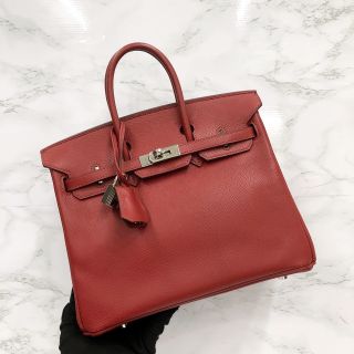 Hermes Bag Birkin 25 in Red Epsom Leather, J Stamp SHW