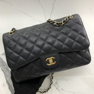 CAVIAR SKIN 30CM JUMBO DOUBLE FLAP. NO18 GHW