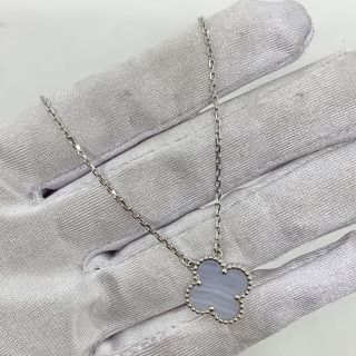 VAN CLEEF & ARPELS FINE JEWELRY NECKLACE VINTAGE ALHAMBRA WG750 CHALCEDONY FULL SET (YEAR 2021) JC624712