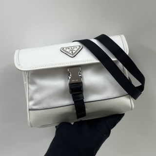 PRADA BAG NYLON 2ZH108 RENYLON SHOULDER SMARTPHONE CASE SHOULDER WHITE