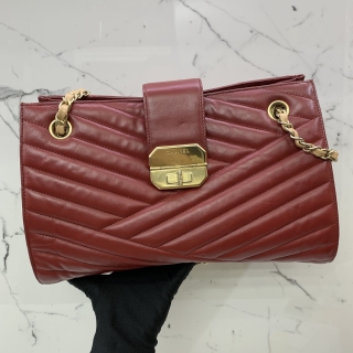 CHANEL BAG 2.55 RED  CHAIN TOTE　CHEVRON V STITCHING　30CM NO.15 W/CARD 15660385