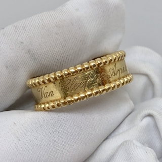 VAN CLEEF & ARPELS FINE JEWELRY RING YG750 PERLEE SIGNATURE #65 9.67G (RING ONLY) JB603414